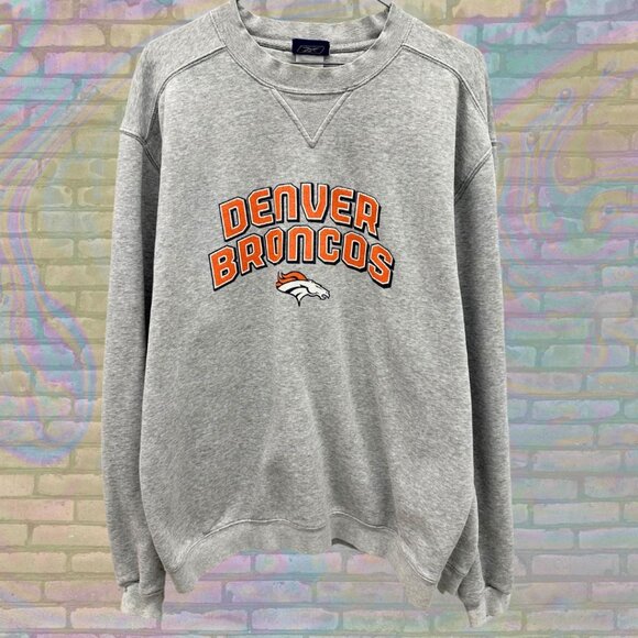 Vintage Denver Broncos Sweatshirt, Grey NFL Crewneck, Size Medium - Picture 1 of 4